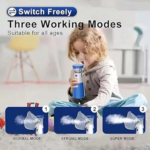Portable Nebulizer for Kids,Adults for Breathing Problem White-Blue Nebulizer