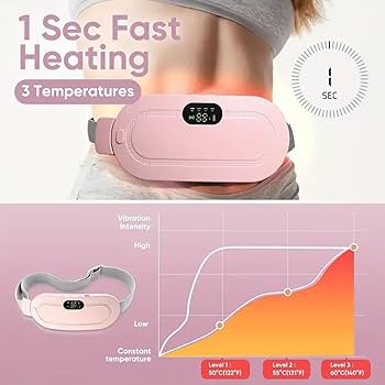 Period Pain & Backache Relief  Smart Wireless Heating Pad with Vibration Massage (Rechargeable, Portable)