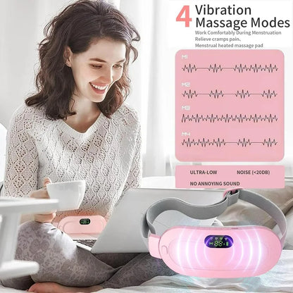 Period Pain & Backache Relief  Smart Wireless Heating Pad with Vibration Massage (Rechargeable, Portable)