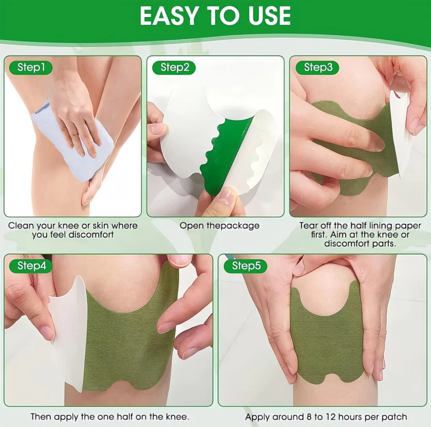 Knee Pain Relief Stickers Natural Pain Relief & Joint Pain Knee Patch (Pack of 10)